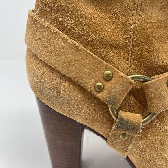Frye Women's Mid-Calf Suede Blocked Heel Ankle Boots Tan Size 7.5 - Picture 3 of 7